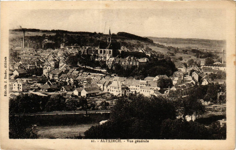 Carte postale ancienne Altkirch - Vue générale à Altkirch