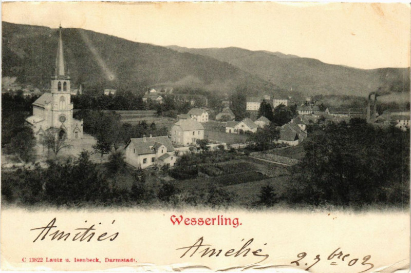 Carte postale ancienne Wesserling - Panorama - Vue générale