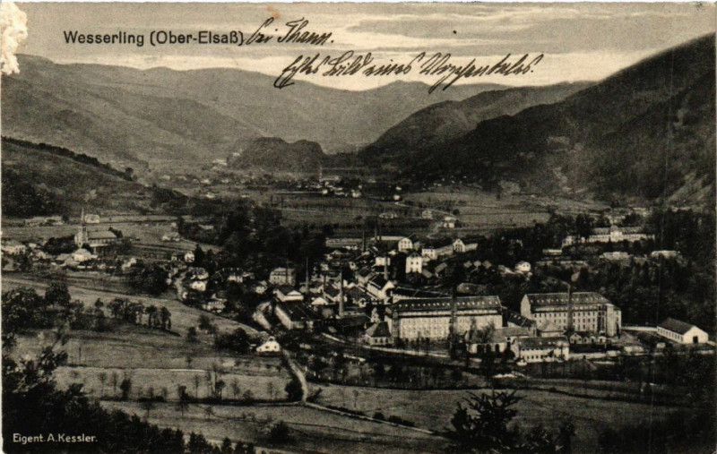Carte postale ancienne Wesserling - Panorama - Vue générale