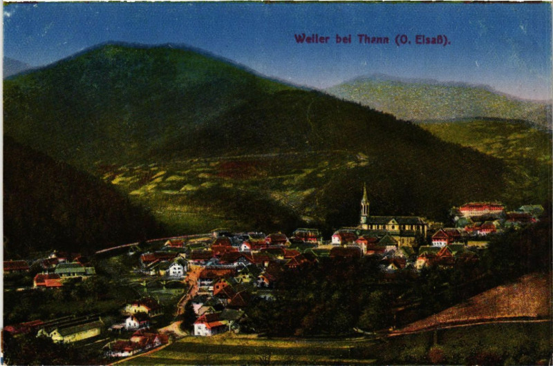 Carte postale ancienne Weller b. Thann - Panorama à Thann