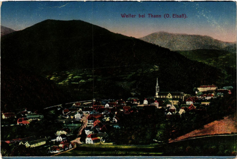 Carte postale ancienne Weiler b. Thann - Panorama - Vue générale à Thann