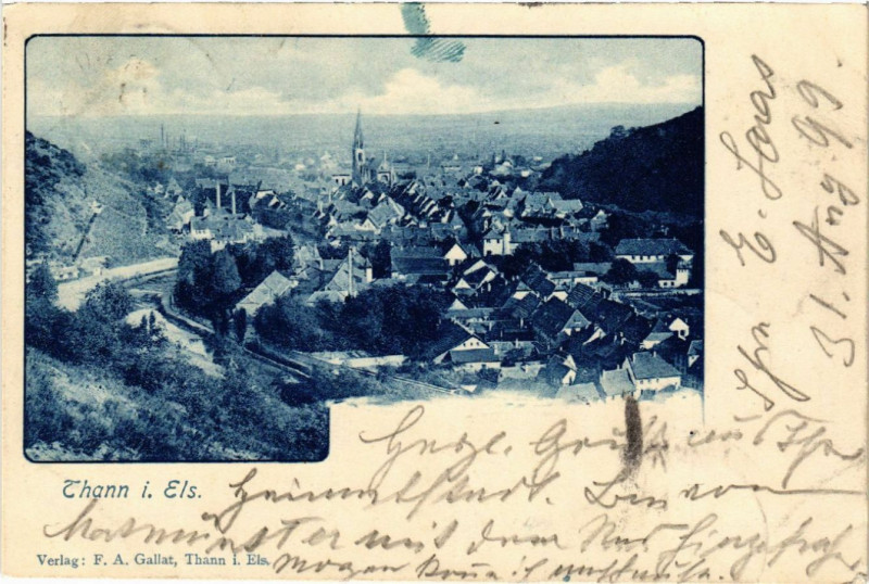 Carte postale ancienne Thann i. Els Panorama - Vue générale à Thann