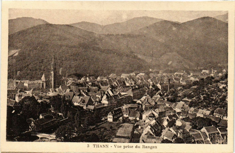 Carte postale ancienne Thann - Vue prise du Rangen à Thann
