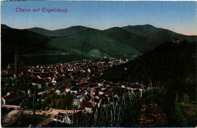 Carte postale ancienne Thann - Thann mit Engelsburg - Panorama à Thann