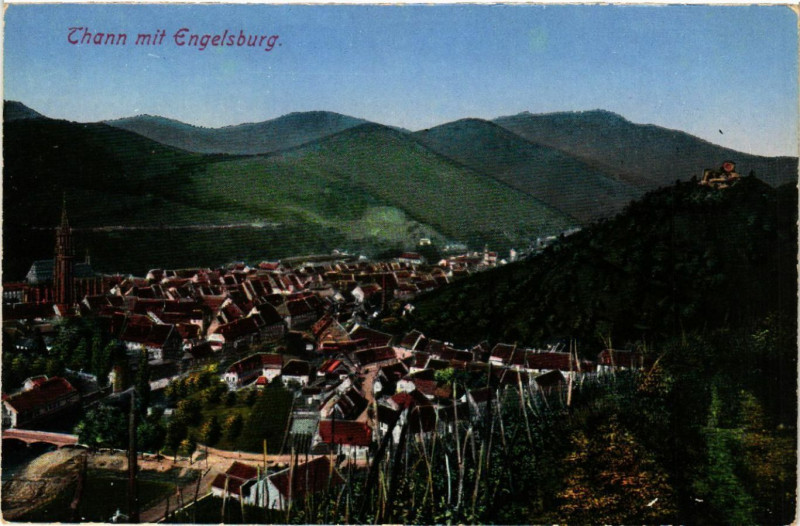Carte postale ancienne Thann - Thann mit Engelsburg - Panorama à Thann