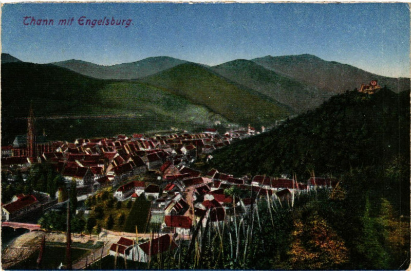 Carte postale ancienne Thann - Thann mit Engelsburg - Panorama à Thann