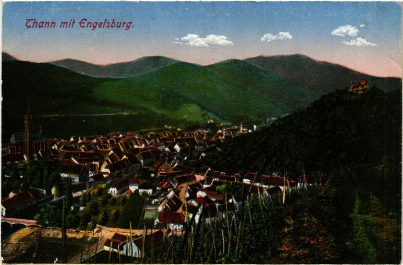 Carte postale ancienne Thann - Thann mit Engelsburg - Panorama à Thann
