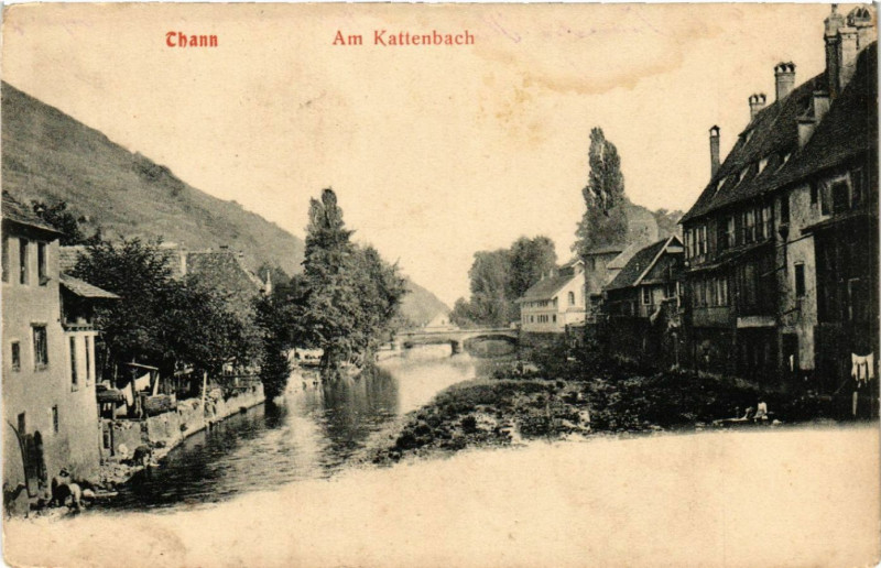 Carte postale ancienne Thann - Am Kattenbach à Thann