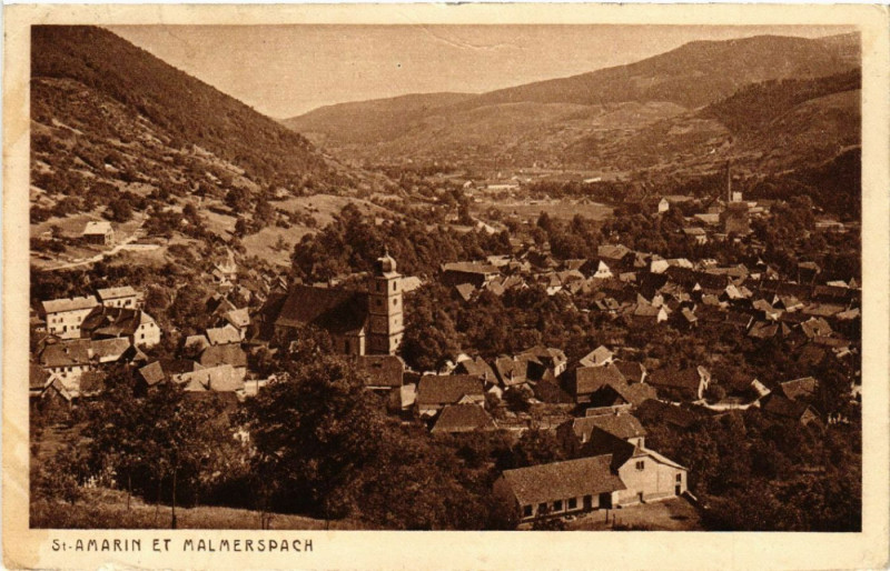 Carte postale ancienne Saint-Amarin - Saint-Amarin et Malmerspach à Saint-Amarin