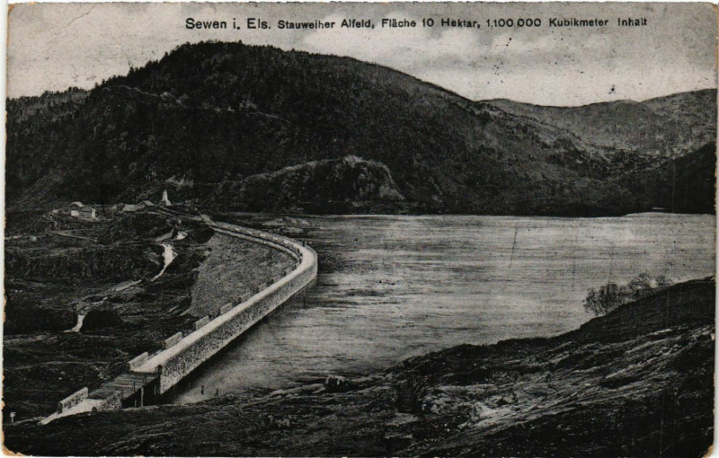 Carte postale ancienne Sewen i. Els. - Stauweiher Alfeld à Sewen