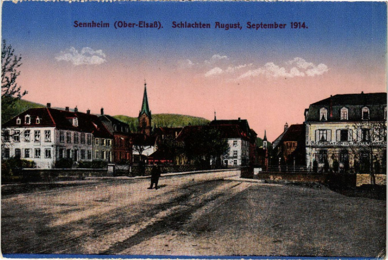 Carte postale ancienne Sennheim - Cernay - Platz Scene à Cernay