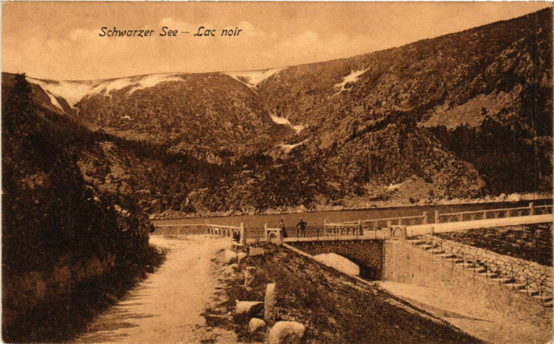 Carte postale ancienne Schwarzer See - Lac Noir - Vue - Scene