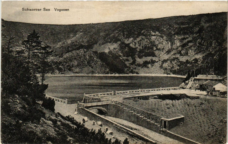 Carte postale ancienne Schwarzer See - Lac Noir - Vogesen - Scene