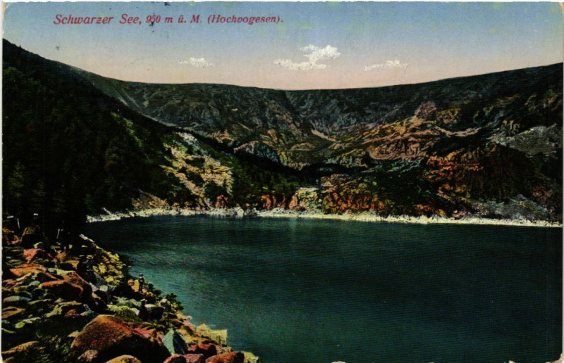 Carte postale ancienne Schwarzer See - Lac Noir - Scene - Hochvogesen