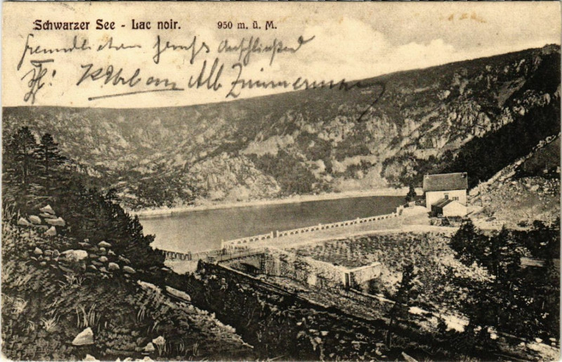 Carte postale ancienne Schwarzer See - Lac Noir - Scene