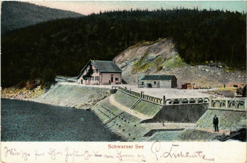Carte postale ancienne Schwarzer See - Lac Noir - Scene