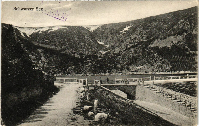 Carte postale ancienne Schwarzer See - Lac Noir - Scene