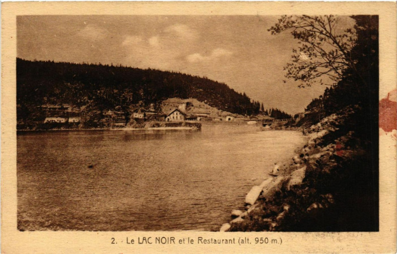 Carte postale ancienne Schwarzer See - Lac Noir - Le Lac Noir et le Restaurant