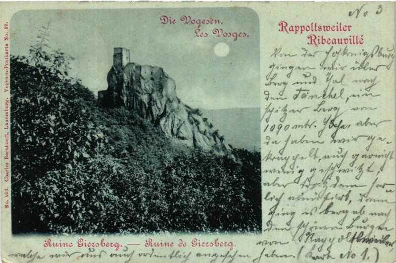 Carte postale ancienne Ribeauville - Rappoltsweiler - Ruine de Giersberg à Ribeauvillé