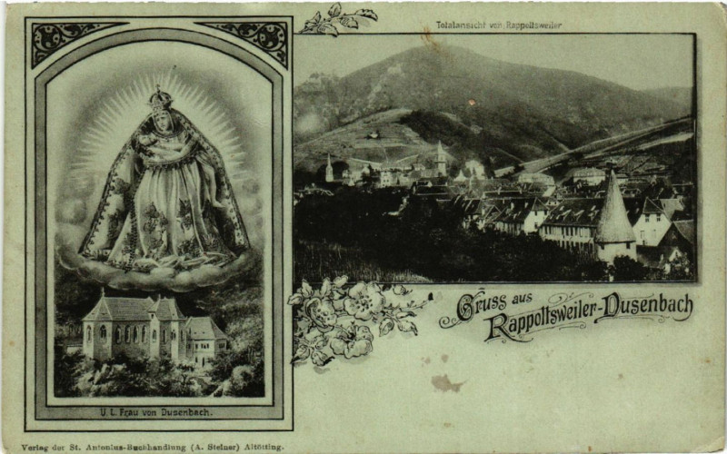 Carte postale ancienne Ribeauville - Rappoltsweiler-Dusenbach - Totalansicht à Ribeauvillé