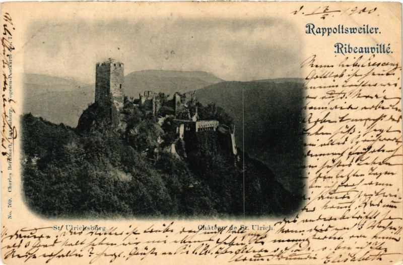 Carte postale ancienne Ribeauville - Rappoltsweiler - Chateau de Saint-Ulrich à Ribeauvillé