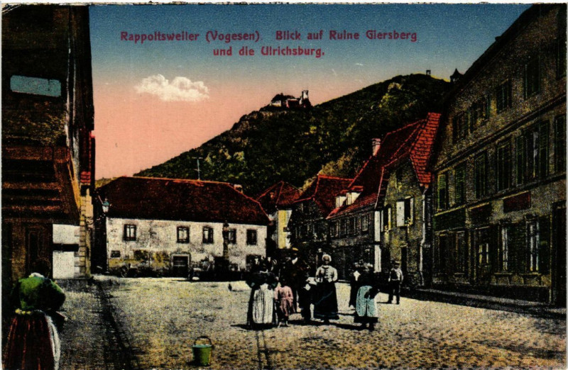 Carte postale ancienne Ribeauville - Rappoltsweiler - Blick auf Ruine Giersberg à Ribeauvillé
