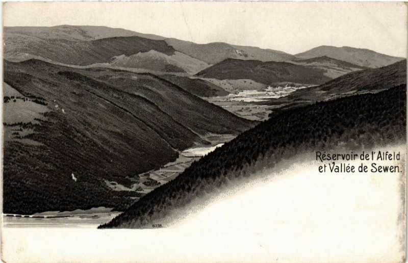 Carte postale ancienne Reservoir de l'Alfeld et Vallée de Weven