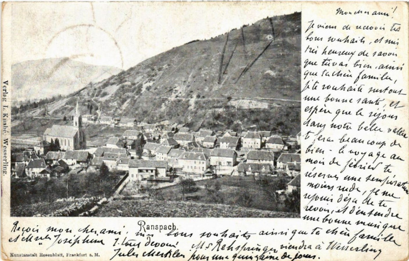 Carte postale ancienne Ranspach - Panorama - Vue générale à Ranspach