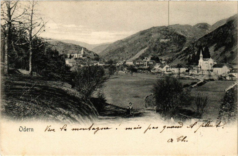 Carte postale ancienne Odern - Panorama - Vue générale