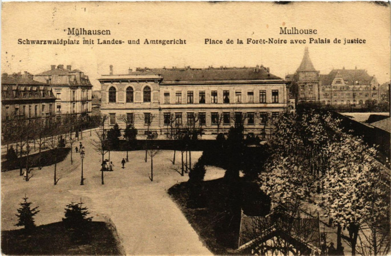 Carte postale ancienne Mulhausen - Mulhouse - Place de la Foret-Noire à Mulhouse