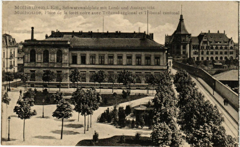 Carte postale ancienne Mulhausen - Mulhouse - Place de la foret noire à Mulhouse