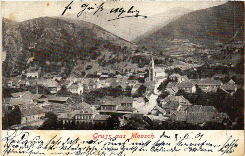 Carte postale ancienne Moosch - Panorama - Vue générale à Moosch