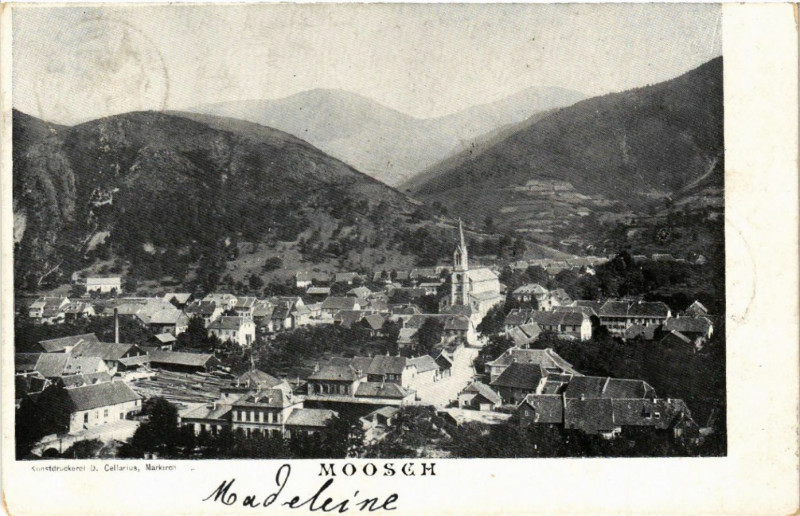 Carte postale ancienne Moosch - Panorama - Vue générale à Moosch