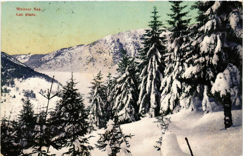Carte postale ancienne Lac Blanc - Weisser See - Hiver Scene