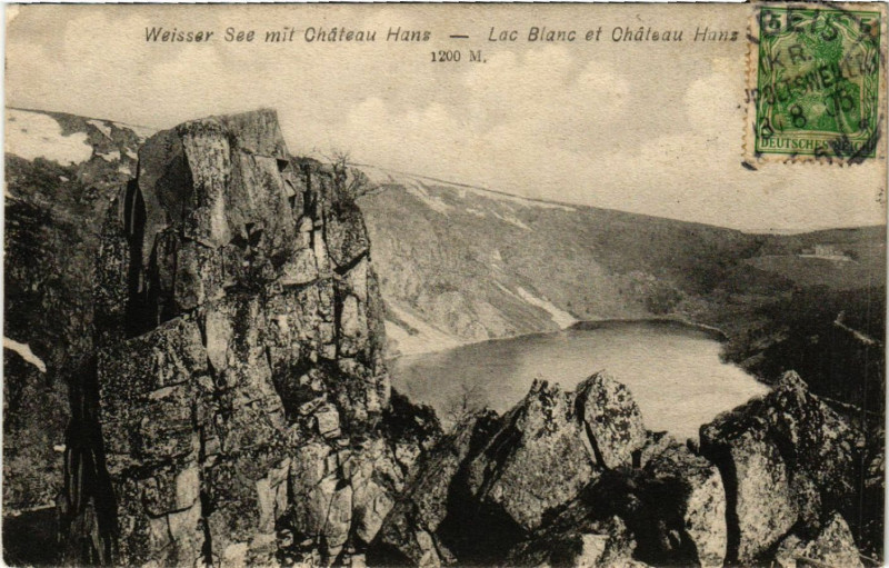 Carte postale ancienne Lac Blanc - Weisser See - Chateau Hans