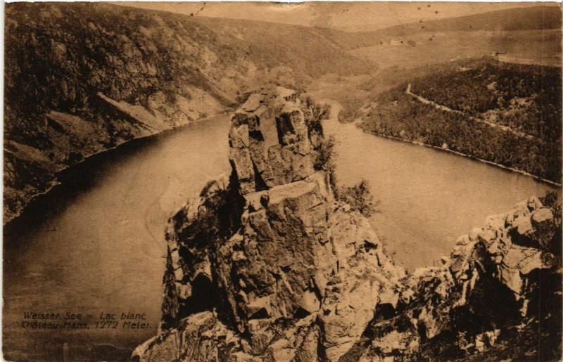 Carte postale ancienne Lac Blanc - Weisser See - Chateau Hans