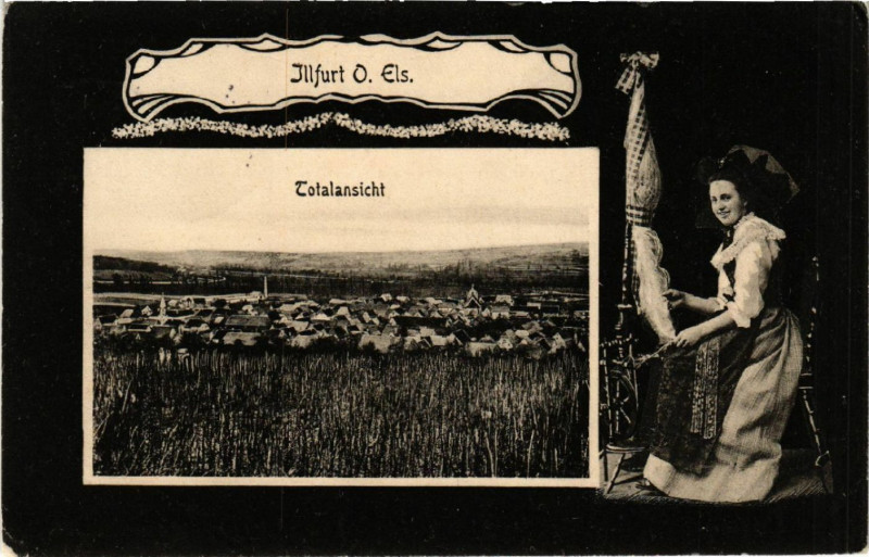 Carte postale ancienne Illfurt O. Els. - Totalansicht - Vue générale