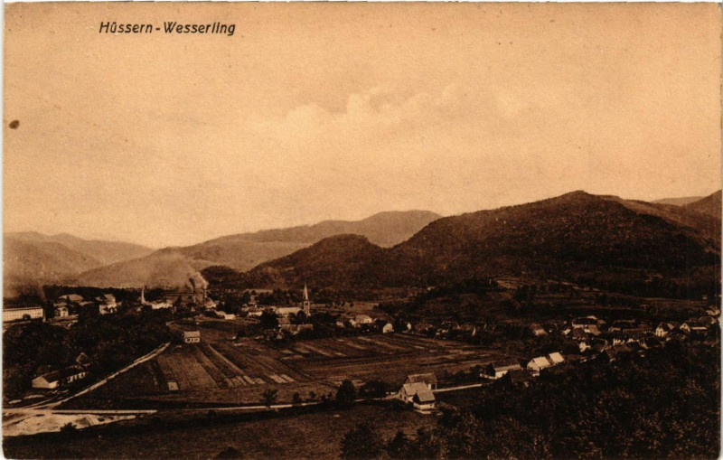 Carte postale ancienne Hussern-Wesserling - Panorama
