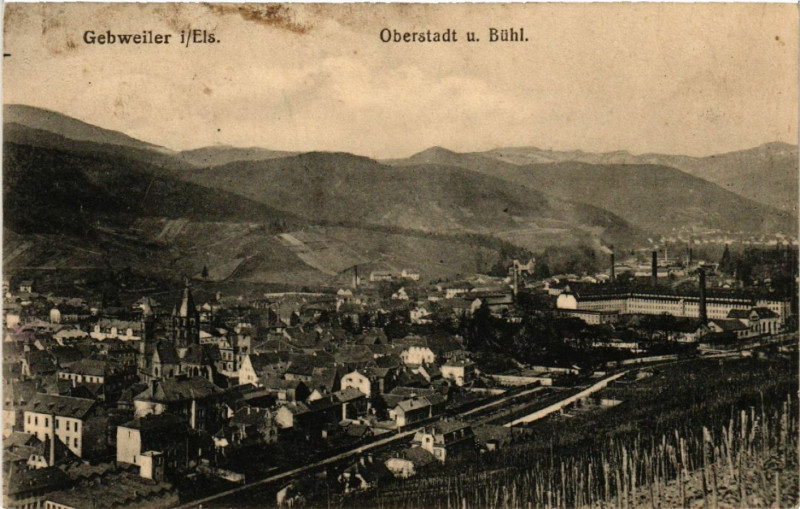 Carte postale ancienne Guebwiller - Gebweiler i. Els. - Oberstadt u. Buhl à Guebwiller