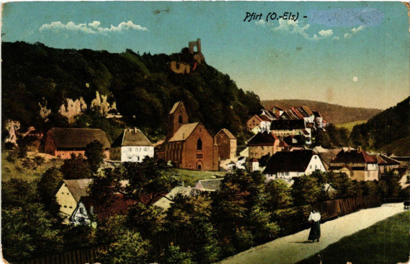 Carte postale ancienne Ferrette - Pfirt - Scene - Vue à Ferrette