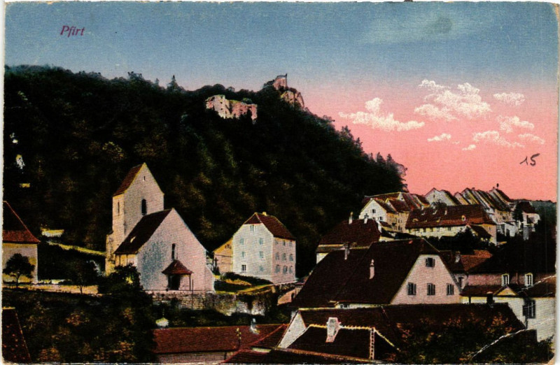 Carte postale ancienne Ferrette - Pfirt - Scene - Vue à Ferrette