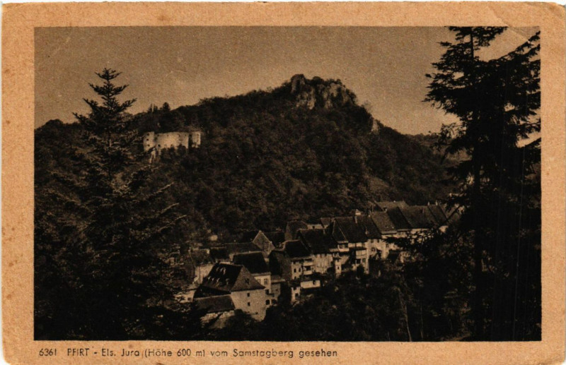 Carte postale ancienne Ferrette - Pfirt - Scene - Els. Jura - vom Samstagberg Gesehen à Ferrette