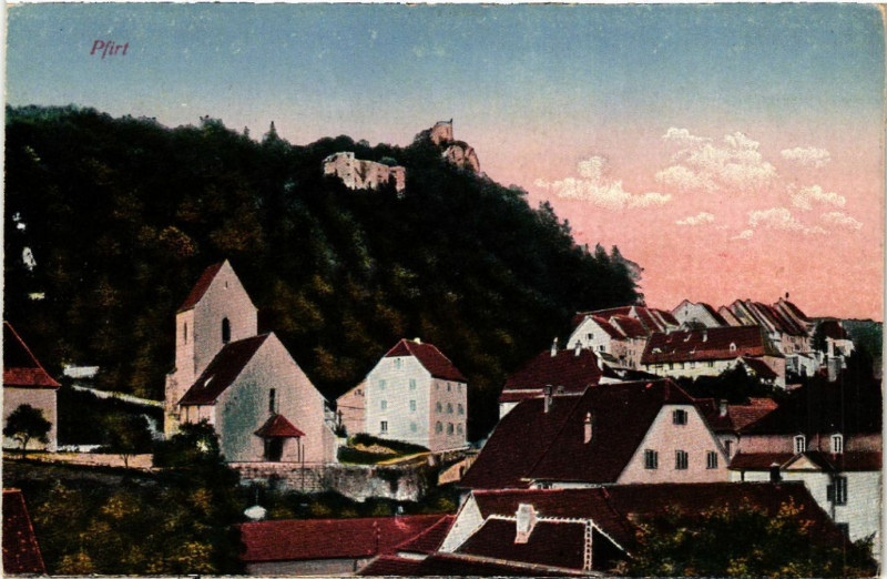 Carte postale ancienne Ferrette - Pfirt - Scene à Ferrette