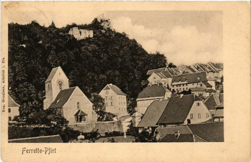 Carte postale ancienne Ferrette - Pfirt - Scene à Ferrette