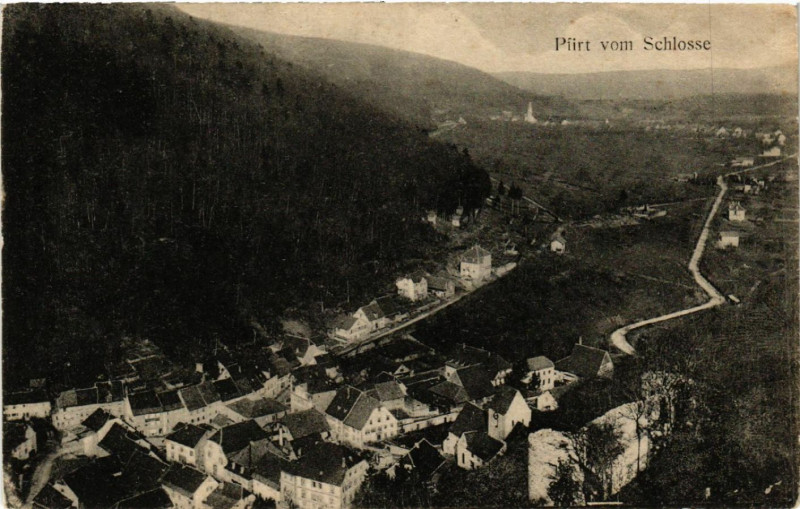 Carte postale ancienne Ferrette - Pfirt - Pfirt vom Schlosse à Ferrette