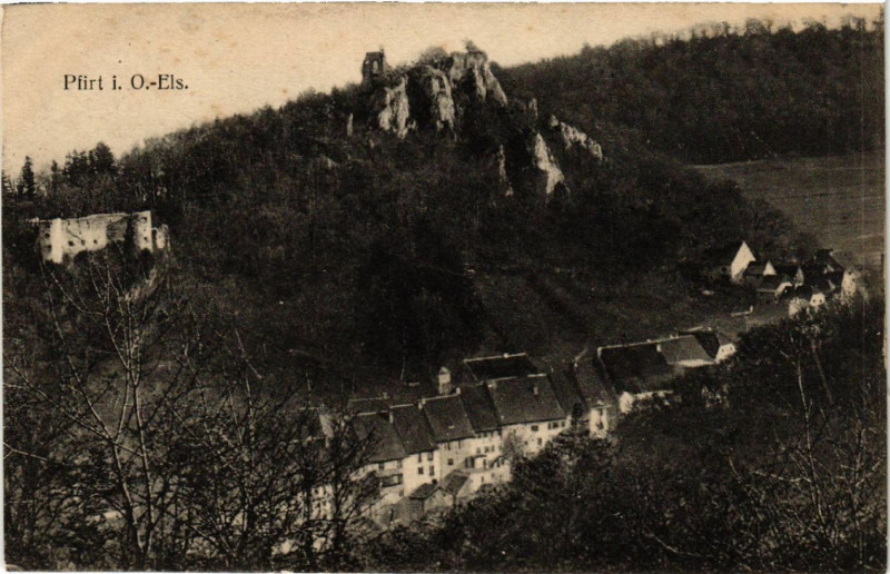 Carte postale ancienne Ferrette - Pfirt - Panorama à Ferrette