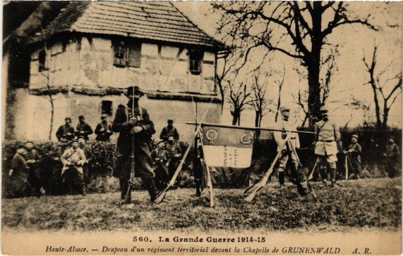 Carte postale ancienne Chapelle de Grunenwald - Grande Guerre 1914-15