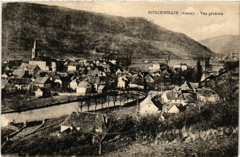 Carte postale ancienne Bitschwiller - Vue générale à Willer
