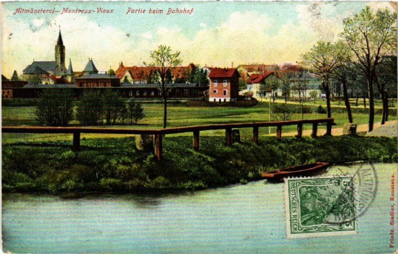 Carte postale ancienne Altmunsterol - Montreux-Vieux - Partie beim Bahnhof à Montreux-Vieux