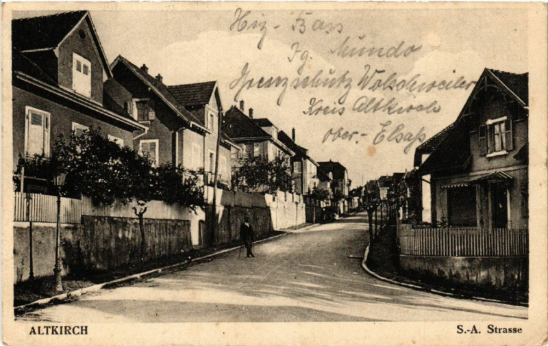 Carte postale ancienne Altkirch - S.-A. Strasse à Altkirch